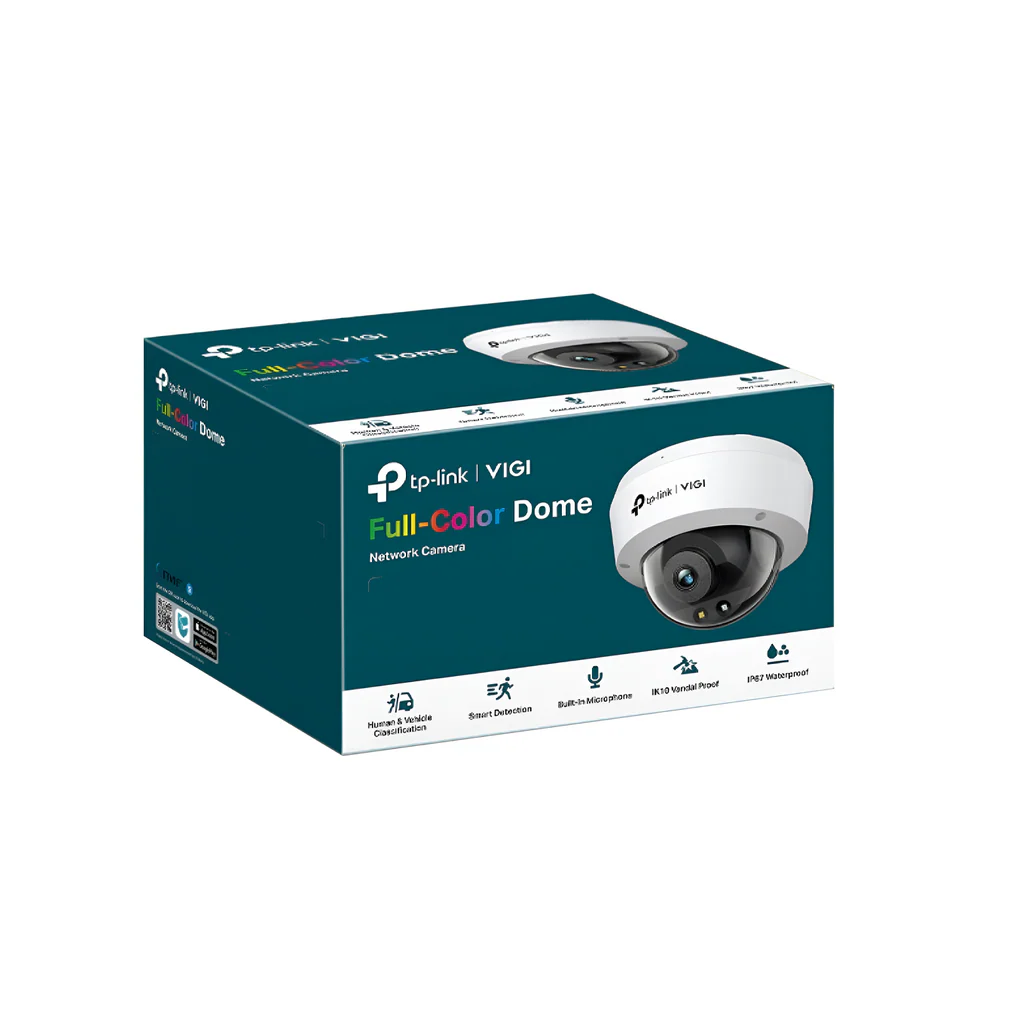 Camara de seguridad domo IP 4MP Full Color IR/LED 30m DWDR IK10 MIC SD IP67 Analiticas Marca: VIGI By TP-Link